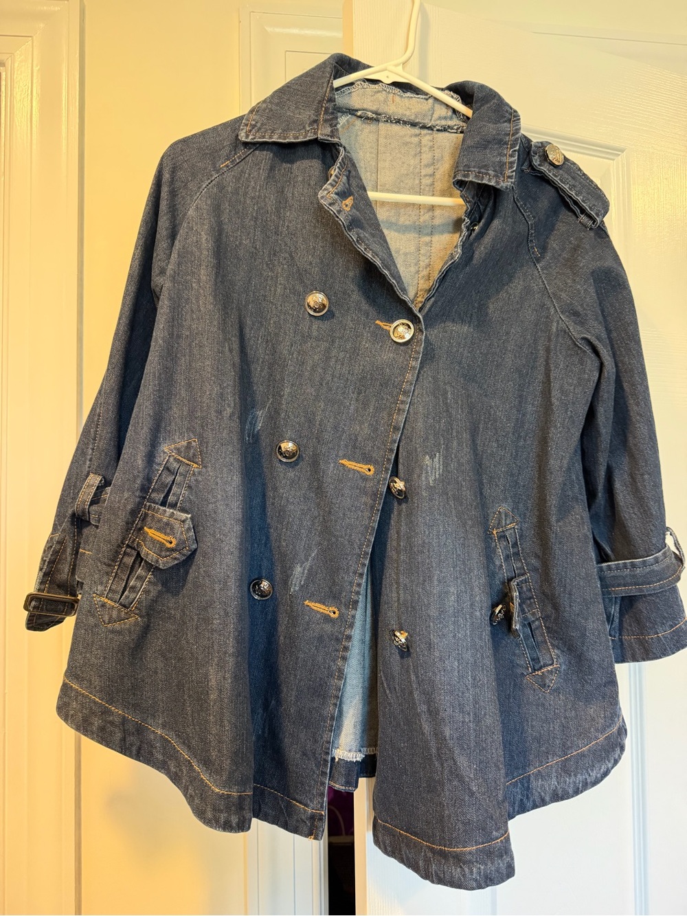Women’s Denim Trench Coat Jacket - Blue